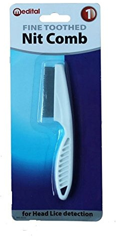 Standard Quality Durable Effective Handle Flea Lice Fine Metal Tooth Hair Nit Comb For Kids & Adults Use by Dabmoo