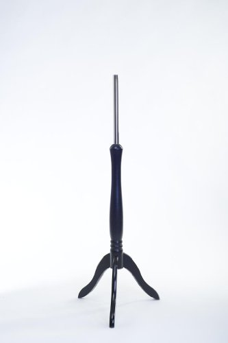 LUCCESI Schneiderpuppe | Zubehör | Standfuss Holz-Dreibein und Halsabschluss (schwarz) | Ø Chromstange 2,50 cm | Ersatzteil für Schaufensterpuppe