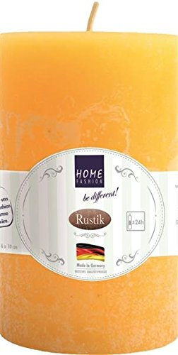 Bougie pilier rustique jaune - Diamètre : 6 cm - Hauteur : 10 cm