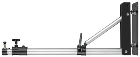 Walimex pro Wand-Lampenstativ 70-120cm – schwarz/silberfaben – 90 x 700 x 190 mm – Max. Traglast 6 kg – mit Spigot – Ständer Wandhalter für Studiolicht Studioblitz