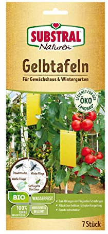 Substral Naturen Gelbtafeln, 7 St. - gegen Weiße Fliege, Minierfliege, geflügelte Blattlaus, etc. in Wintergarten u. Gewächshaus
