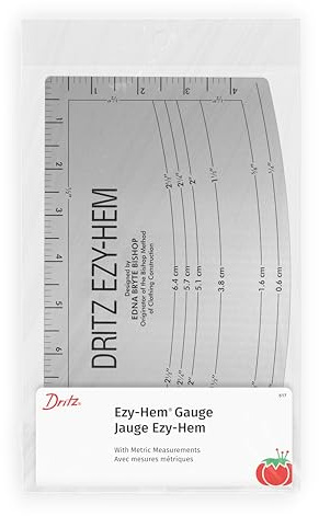 Dritz Hem Gauge Ezy-Saumlehre, 12,7 x 22,9 cm, Kunststoff, Nickel mit schwarzem Druck, 1 Packung
