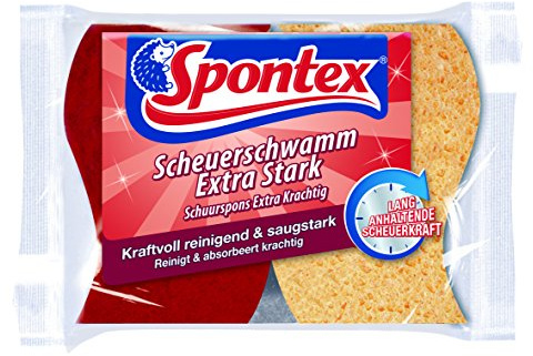 Spontex Scheuerschwamm extra stark - langanhaltende Scheuerschwämme, ideal für Töpfe und Pfannen, 3 Packungen à 2 Stück