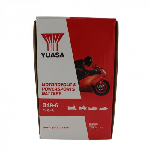 YUASA BATTERIE B49-6 offen ohne Saeure, 91mm X 83mm | Trockenbatterie; Vergleichstypen 00811, 3R2PP; Maße 91×83×161 mm; Säurevolumen 0,5 l; kompatibel mit VESPA GS 150 VDTS 2T AC