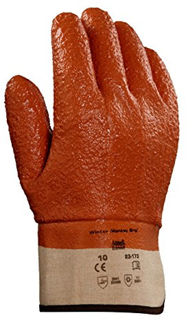 Ansell Winter Monkey Grip 23-173 Raised Finish PVC Coated Glove, Size 10 (XL), 1 pr