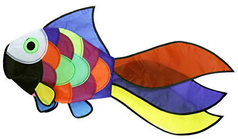 emma kites Cute Rainbow Fish Windsock Rainbow Spiral 32inch for Backyard Garden Patio Decoration Beach Wind Game Mark Flyer with Snap Swivel, Single Unit