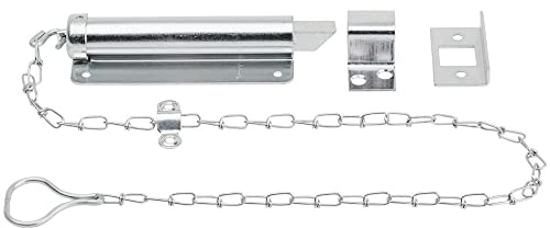 National Hardware N150-771 V820 Chain Bolt 6 in Zinc Plated Door Security Lock Latch for in-Swinging Doors Cold Rolled Steel Construction Right or Left Hand Application