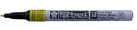 SAKURA Pen-Touch - Fine Yellow Marker - 1 mm Line - Writes on Metal, Plastic, Wood, Glass - Industrial Use