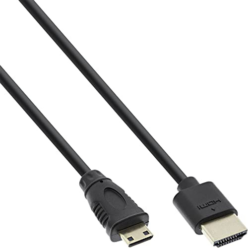 InLine 17511C - Cable HDMI (conector A a C, HDMI de alta velocidad con Ethernet, 1,5 m), color negro y dorado