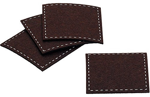 Kela 11822 Alia Lot de 4 Dessous-de-Verre Feutre Marron 10 x 10 cm