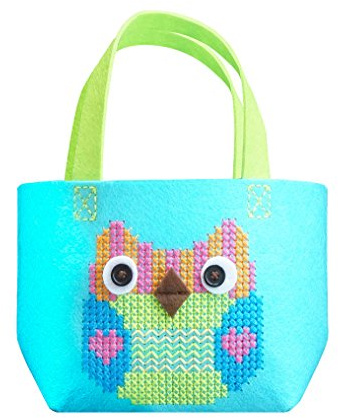 Kleiber 93175 Filzbastel-Set Tasche Kreuzstich Eule Filz, blau, 37 x 30,5 x 0,8 cm