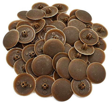 Snap-On Bifix Cover Caps to Use with Phillips Ph2 & Pozidrive Pz2 Pozi Screws - Pack of 50 Biffix Covers : Weathered Copped Brown