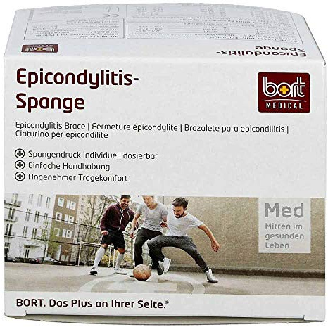 bort 122580 Größe 5 Stabilo Epicondylitis-Spange mit ulnarer Entlastung, rechts und links gleich, Größe 5, silber