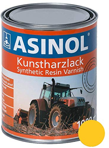 ASINOL Kunstharzlack für John Deere Gelb ab Baujahr 1987, 1 Liter Dose, Hochglanz, Synthetic Resin, Fahrzeuglack, Lack, 11 Quadratmeter Abdeckung, Metall oder Kunststoff geeignet