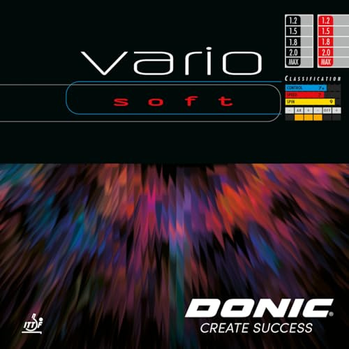 Donic Vario - Gomma morbida per ping-pong, 1,5 mm, colore: Nero