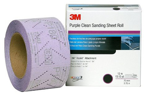 3M Hookit 30711 734U - Rollo de papel de lija (70 mm x 12 m, grano P120, 5 unidades), color morado