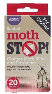 20 Lakeland Moth Stop Repellent Sachets – Lasts 3 Months Against Moths & Larvae Lavender Scented