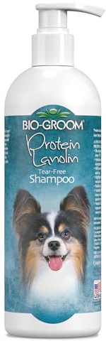 Bio-Groom Protein Lanolin Hundeshampoo - Sulfatfrei und Tränenfrei - Ausspülen ohne Rückstände - Mit Sojaprotein - Konzentrat 1:4 - Verdünnt 4.7 L - Bis zu 141 Hundewäschen - 946 ml