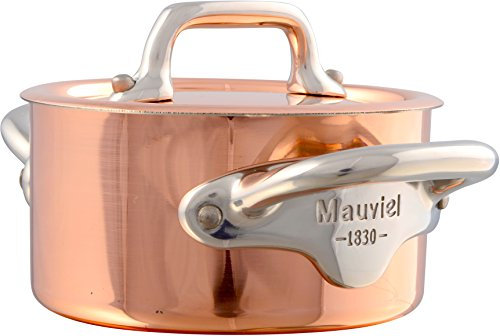 Mauviel1830 9 cm Kokotte M'minis mit Deckel und Edelstahlgriffen