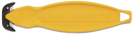 Klever Koncept Safety Cutter, 5.75 Plastic Handle, Yellow, 10/Pack