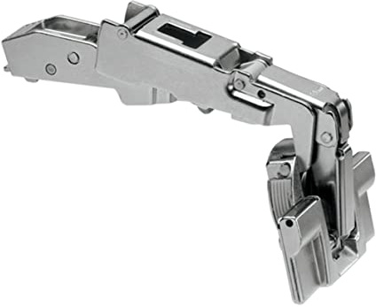 Blum 70T6540B Schranktürscharnier mit Clip-Top, vollständiger Overlay, 170-Grad-Öffnungswinkel und Freischwingfunktion, Nickel