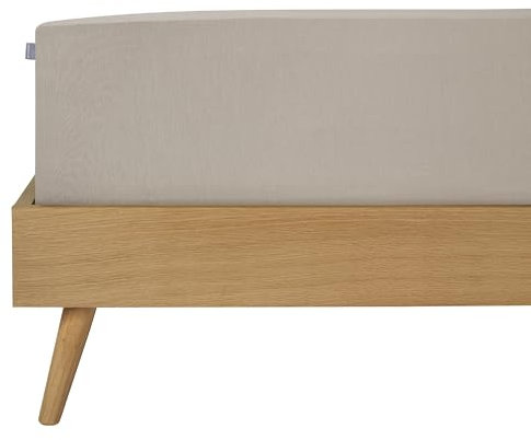 Schiesser Edeljersey Spannbettlaken Jessi | 100% gekämmte Baumwolle aus nachhaltiger Produktion | für Matratzen 180x200cm bis 190x200cm | Matratzenhöhe bis 22cm | Helltaupe