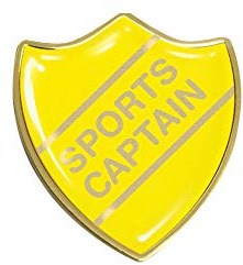 Sports Captain Gel Domed School Shield Badge