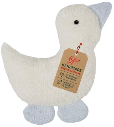 Efie Kirschkern-Bio-Wärmekissen Ente blau – Bio-Baumwolle (kbA), Kirschkernkissen für Babys & Kinder, handgefertigt in Deutschland