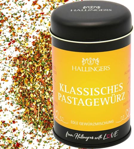 Hallingers Genuss Manufaktur Gewürzmischung Geschenk - Koch-Gewürze in edler Geschenk-Dose Klassisches Pas... für Pasta, Brotaufstrich & Saucen, Geschenkidee für Frauen Männer