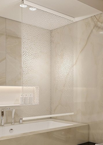 Estor para ducha (140 x 240 cm PEVA Milky Stone aspecto de Transparente. Shower Estor Curtain.