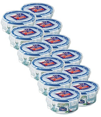 ZIP Premium Frischhaltedose | Kleinteiledose | Gefrierdose | Inhalt: 100 ml | Ø 89 x 43 mm | Lock&Lock HPL931-12er Set