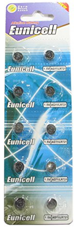 EUNICELL AG11 LR721 1,5V Alkaline-Knopfzellen, 10 Stück für Uhren & LED