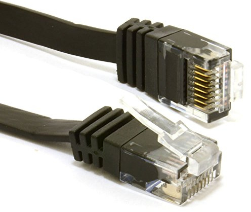 kenable FLAT CAT6 Ethernet LAN Patch Cable Low Profile GIGABIT RJ45 20m Black