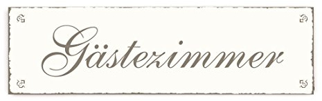 Dekoschild Shabbyschild GÄSTEZIMMER Schild Holzschild 20 x 6 Türschild Zimmerschild Hinweisschild selbstklebend