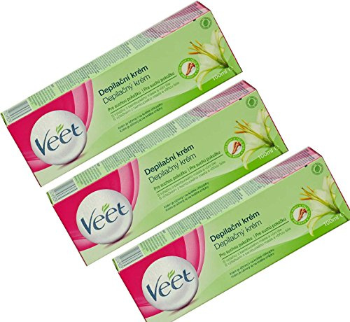 3X Veet Hair Removal Cream for Dry Skin with Shea Butter and Lily Scent 100 ml