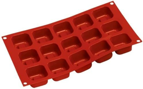 silikomart 20.081.00.0060 Stampo in Silicone Quadrato n. 15 Savarin, 675 milliliters, Terracotta