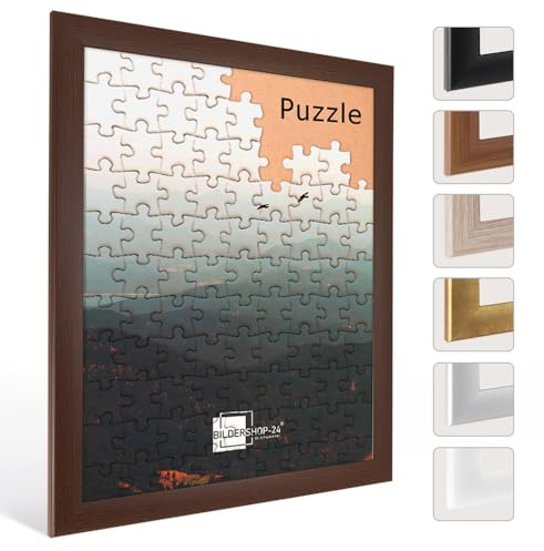 Bildershop-24 Puzzlerahmen Bilderrahmen Valencia 50X70cm Wenge/Mooreiche für ca. 500-1000 Teile ANTIREFLEX*