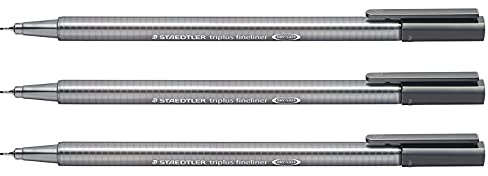 Staedtler Triplus Fineliner Pens gray color 3 Pcs./Pack