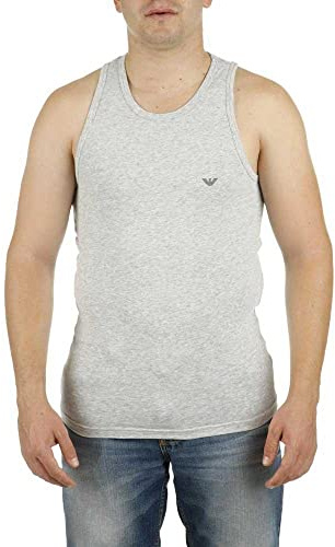 Emporio Armani herrlinne ikonisk logotypband pyjamasöverdel, Vit, S