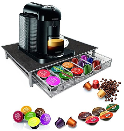 Cassetto contenitore per 36 capsule Nescafé Nespresso Dolce Gusto, con supporto per macchina Nespresso