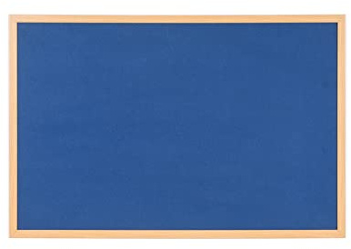 Bi-Office Earth Blue Felt Notice Board, Executive Oak MDF Frame, 90 x 60 cm