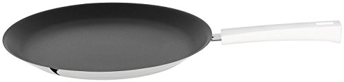 CRISTEL – Sartén para Crepes (Acero Inoxidable, 30 cm – Antiadherente exceliss + colección Mutine, Acero Inoxidable, Blanco, 30 cm