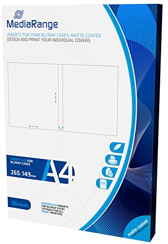 MediaRange Blu-ray Einleger für 11mm Hüllen matt beschichtet 50er-Pack Weiß | 50er-Pack | matt beschichtet | passend für 11-mm-Blu-ray-Hüllen