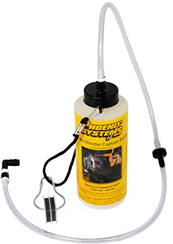 Phoenix Systems 7002-B One-Man Brake Bleeder Capture Bottle with Quick Adapter, 12 Ounces