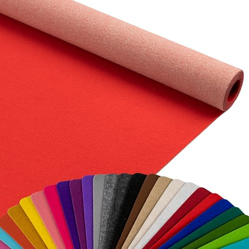 Primaflor Messeteppich Podium | Rot | 100 x 1000 cm | Flacher Eventteppich aus 100 % Polypropylen, CFL-S1, Precoat-Rücken, 2 mm hoch, für Messe und Event