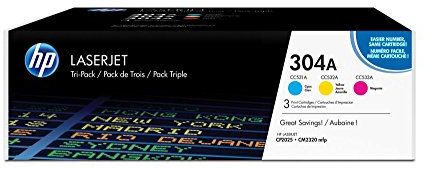 HP 304A 3er-Pack (CF372AM) Blau/Rot/Gelb für HP Color LaserJet CP2025, CM2320