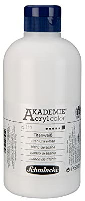 Schmincke Akademie® Acryl Farbe in Titanweiß (111), blickdicht, extrem lichtecht, 500 ml