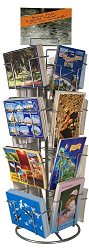 Expositor de sobremesa giratorio para postales – para 16 tarjetas – soporte para mostrador, tarjetas de felicitación, tarjetas A6, formato vertical