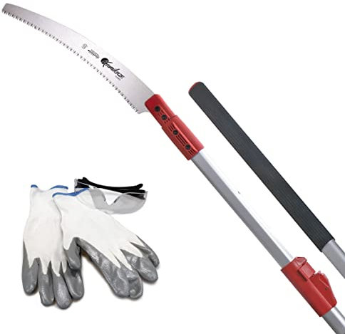 KAMIKAZE Scie télescopique 330-H de 3 m pour élaguer en hauteur. Design ultra léger. Scie extensible manuelle avec manche ergonomique. Perche d'élagage télescopique en aluminium renforcé.