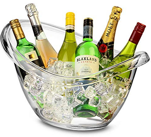 bar@drinkstuff Glacier Acrylic Roll Top Party Tub - Drinks Pail, Drinks Bucket, Drinks Cooler, Beer Cooler